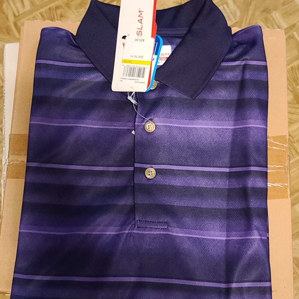 NWT Grand Slam Air Flow Purple Polo Shirt